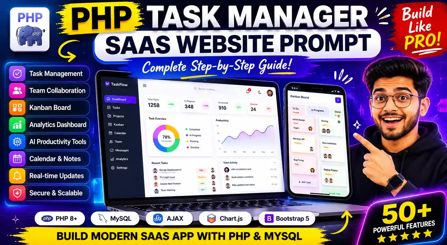 PHP Task Manager SaaS Website Prompt
