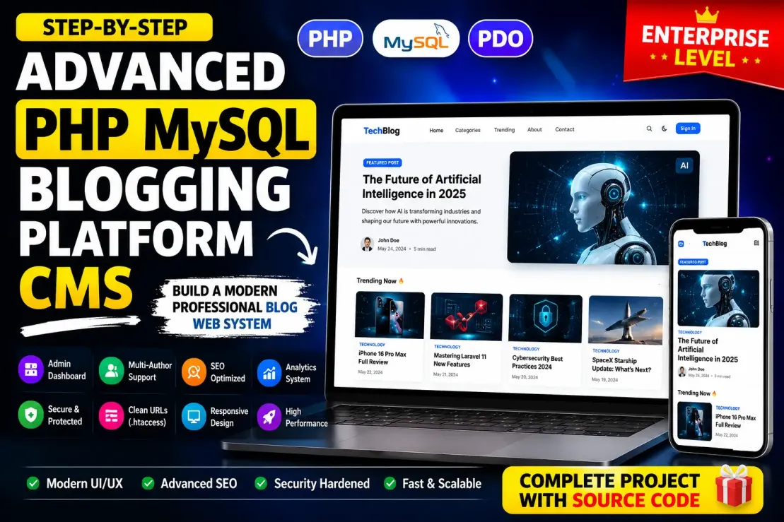 Advanced PHP MySQL Blogging Platform CMS Prompt