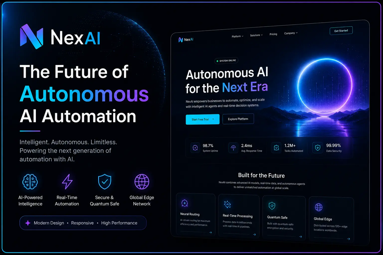 NexAI – The Future of Autonomous AI Automation landing page